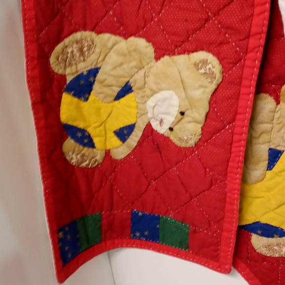 Vintage Set , 4 Teddybear Table Placemats Handmade Patch Quilt Topping 18"x13" - Picture 3 of 7